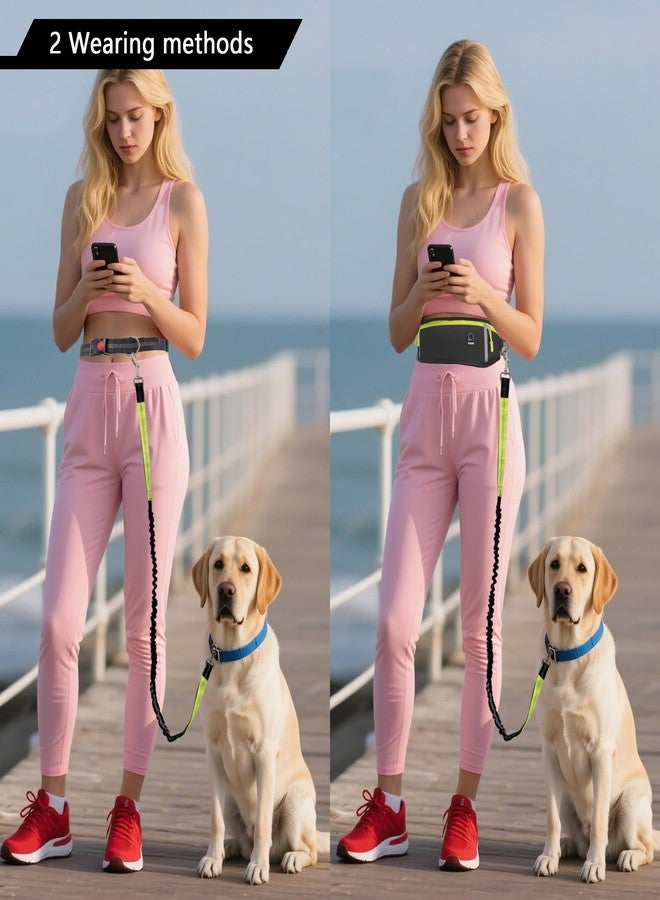 Frayot Hands Free Dog Leash with Zipper Pouch,Reflective Dual Handles Retractable Bungee Waist Leash for Small and Medium Dog Walking, Jogging (Black) - Image 4
